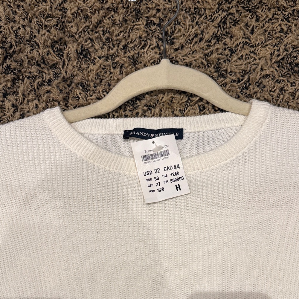 Brandy Melville White Crew Neck Sweater